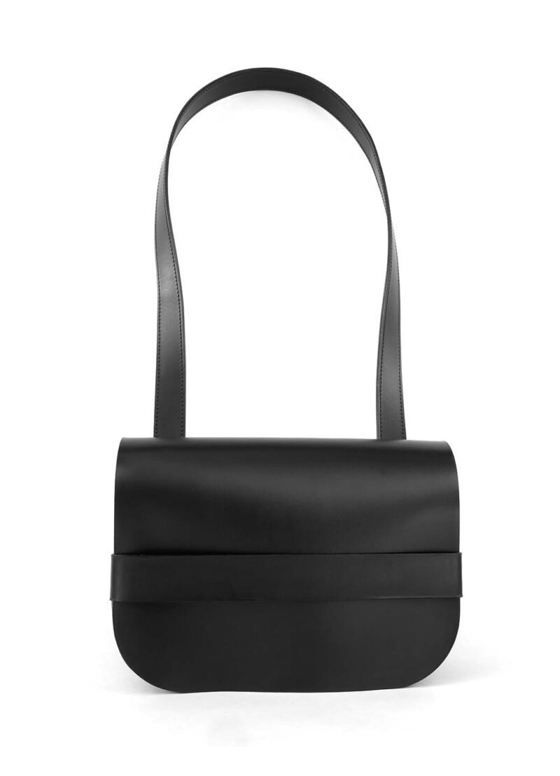 L126 Saddle Bag in Black Calfskin Leather ⎮CLASH BAGSCLASH BAGS
