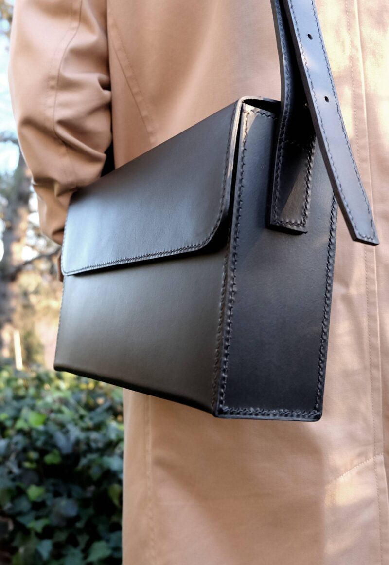 151-Horizontal-Box-Bag-Calfskin-Leather 150 Vertical Box Bag In Black Calfskin Leather⎮CLASH BAGS