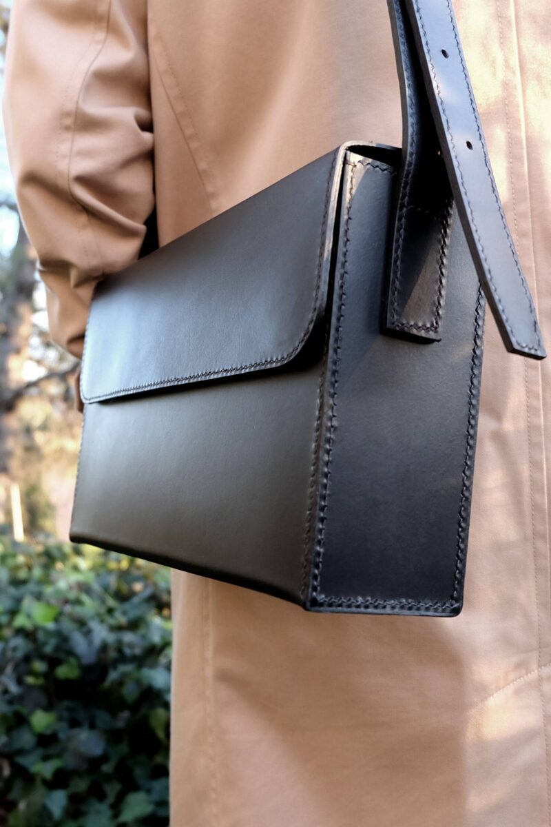 151-Horizontal-Box-Bag-Calfskin-Leather 150 Vertical Box Bag In Black Calfskin Leather⎮CLASH BAGS