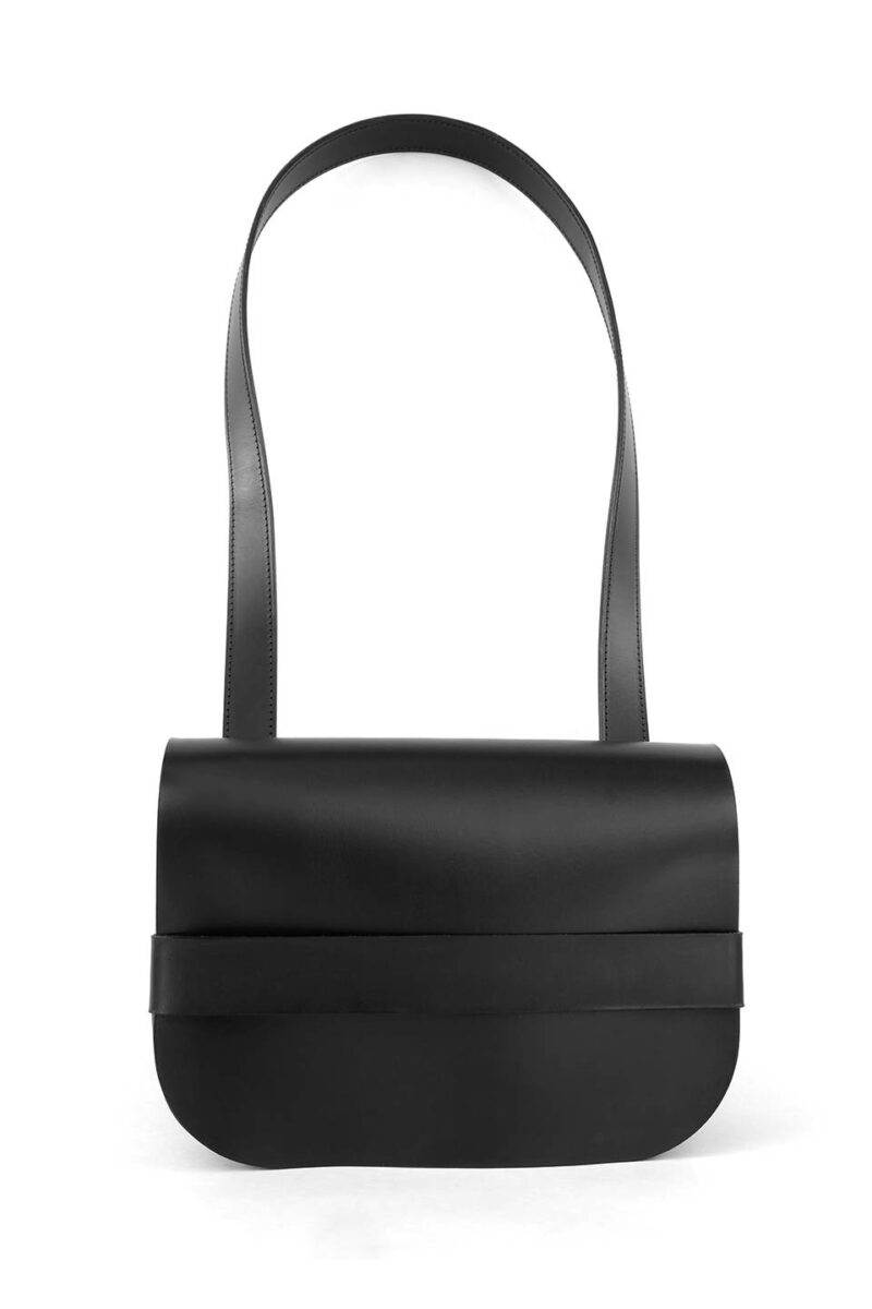 L126 Saddle Bag in Black Calfskin Leather ⎮CLASH BAGSCLASH BAGS